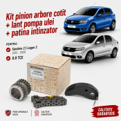 Pachet revizie kit pinion arbore cotit + lant pompa ulei + patina intinzator Dacia Logan 2 si Sandero 2 - 0.9 TCE 2012-2020 ORIGINALE